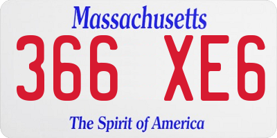 MA license plate 366XE6