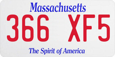 MA license plate 366XF5