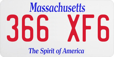 MA license plate 366XF6