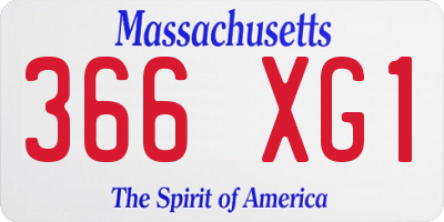 MA license plate 366XG1