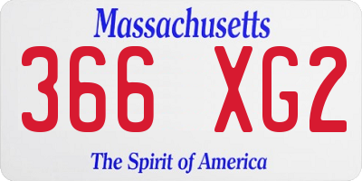 MA license plate 366XG2
