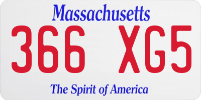 MA license plate 366XG5