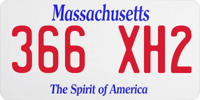MA license plate 366XH2
