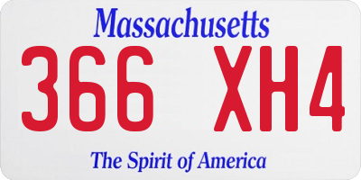 MA license plate 366XH4