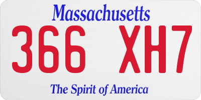 MA license plate 366XH7