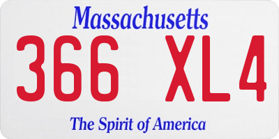 MA license plate 366XL4