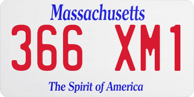 MA license plate 366XM1