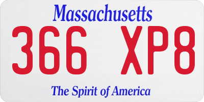 MA license plate 366XP8