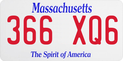 MA license plate 366XQ6