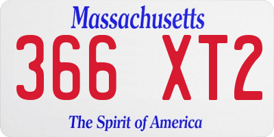 MA license plate 366XT2
