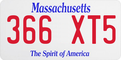 MA license plate 366XT5