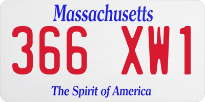 MA license plate 366XW1