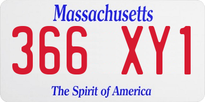 MA license plate 366XY1