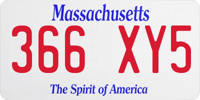 MA license plate 366XY5