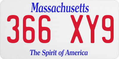 MA license plate 366XY9