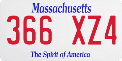 MA license plate 366XZ4