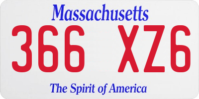 MA license plate 366XZ6