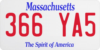 MA license plate 366YA5