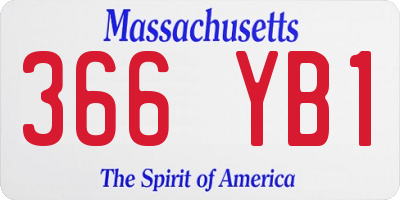 MA license plate 366YB1