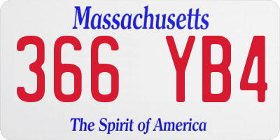 MA license plate 366YB4