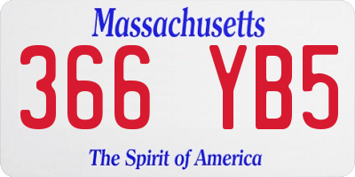 MA license plate 366YB5