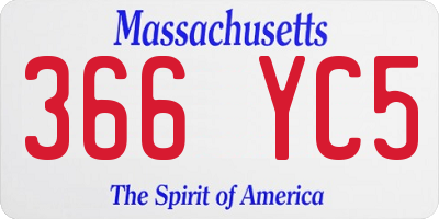 MA license plate 366YC5