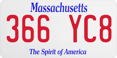 MA license plate 366YC8