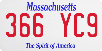 MA license plate 366YC9