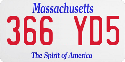 MA license plate 366YD5