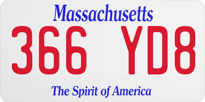 MA license plate 366YD8
