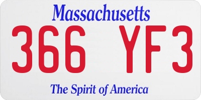 MA license plate 366YF3