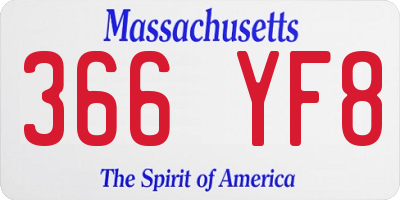 MA license plate 366YF8