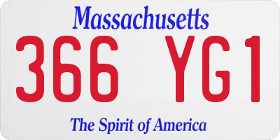 MA license plate 366YG1