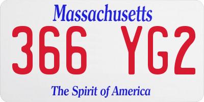 MA license plate 366YG2