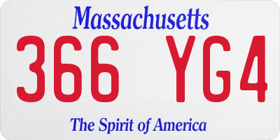 MA license plate 366YG4