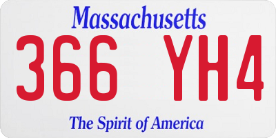 MA license plate 366YH4