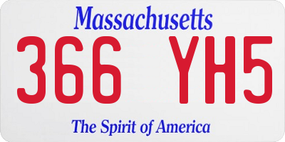 MA license plate 366YH5