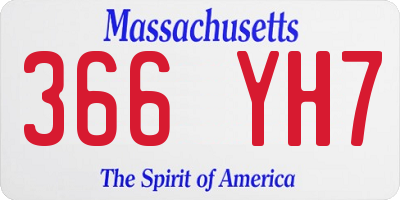 MA license plate 366YH7