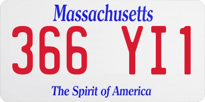 MA license plate 366YI1
