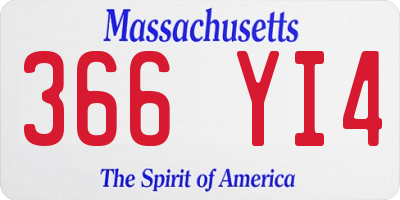 MA license plate 366YI4