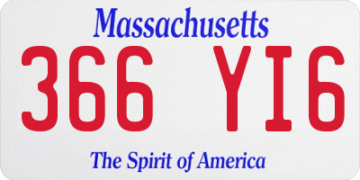 MA license plate 366YI6