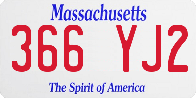 MA license plate 366YJ2
