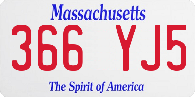 MA license plate 366YJ5