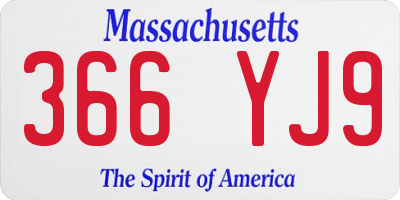 MA license plate 366YJ9