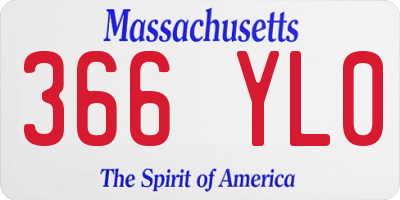 MA license plate 366YL0