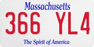 MA license plate 366YL4