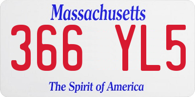 MA license plate 366YL5