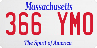 MA license plate 366YM0