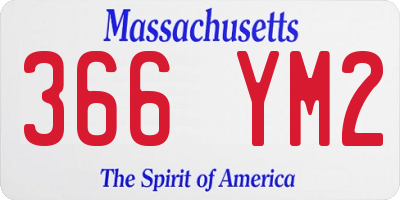 MA license plate 366YM2