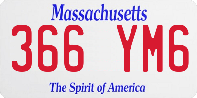 MA license plate 366YM6